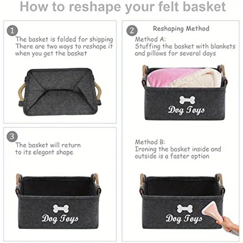 Felt pet toy box perfect for organizing pets