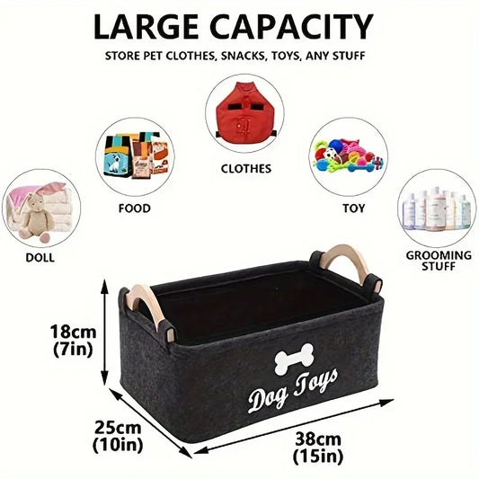 Felt pet toy box perfect for organizing pets