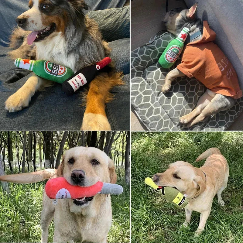 Funny Plush Dog Toys Beer