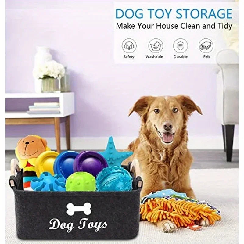 Felt pet toy box perfect for organizing pets
